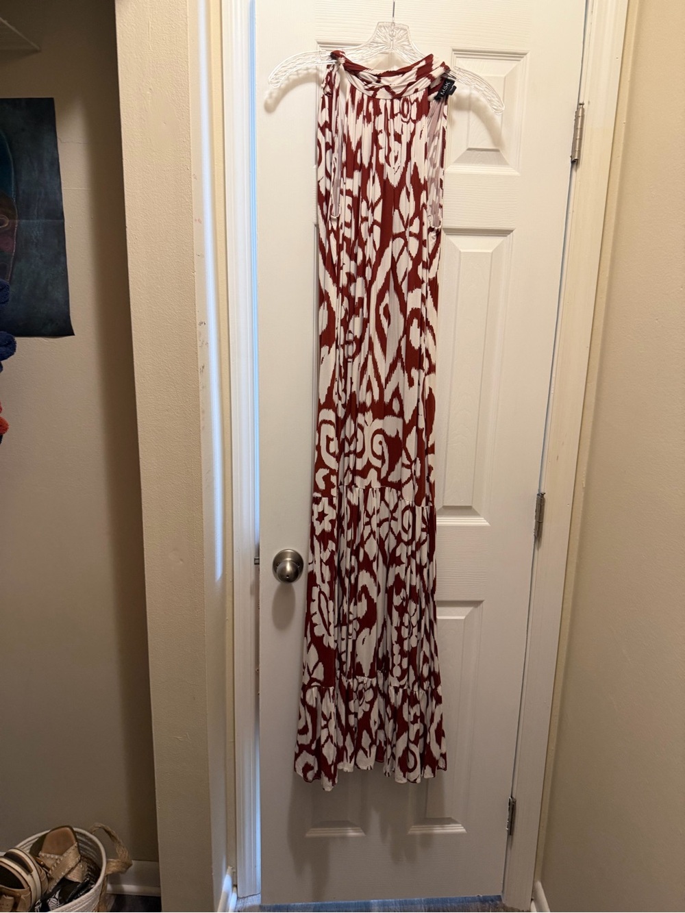 MSK Rust and White Printed Maxi Dress - Picture 3 of 4